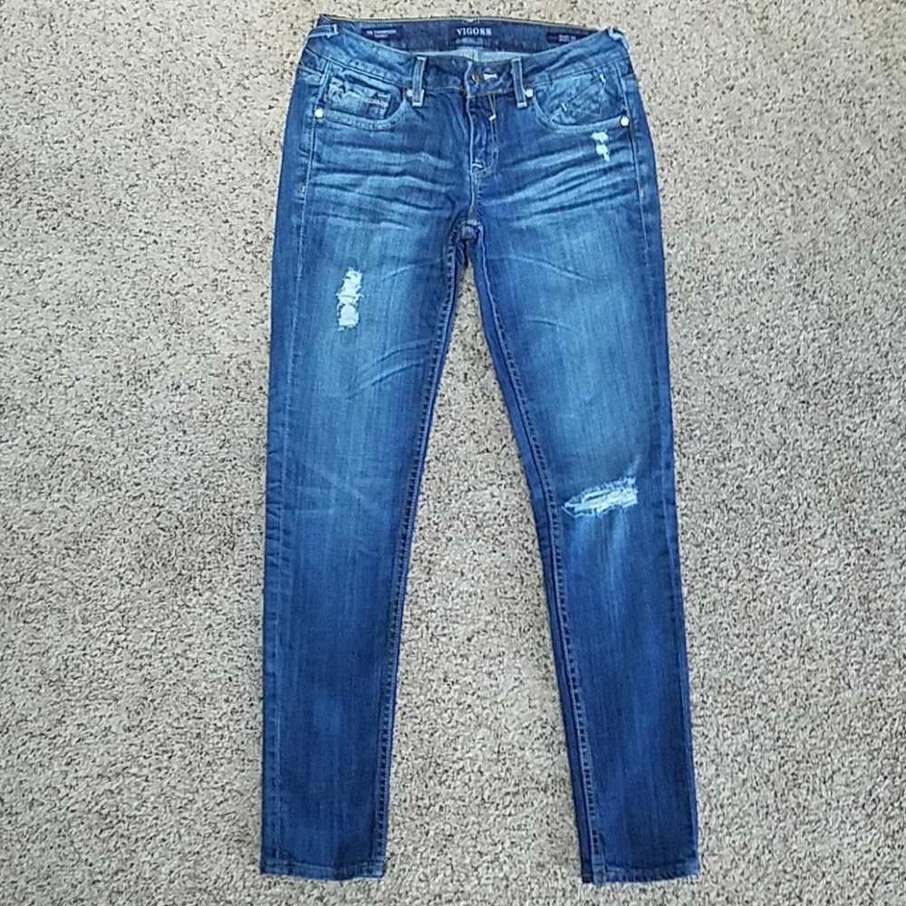 VIGOSS Distressed Tomboy Skinny Jeans - sz 26 x 30